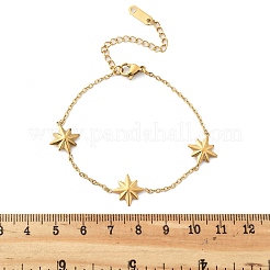 Браслеты со звездообразными звеньями из нержавеющей стали 304&nbsp;BJEW-Q051-05G