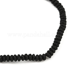 Браслеты из натуральных бусин рондель из лавового камня для мужчин&nbsp;BJEW-JB12054-01