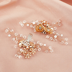 1 пара украшений для обуви из железных страз DIY-NB0007-83