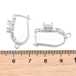 Messing micro pave zirkonia hoop ohrring Zubehör&nbsp;CU-CBAB5B4-07P