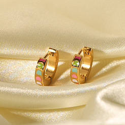 Серьги-кольца из нержавеющей стали 304 с эмалью&nbsp;FS1910