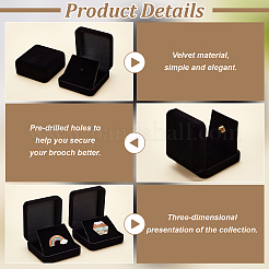 Бархатная упаковочная коробка для значков CON-WH0086-138A