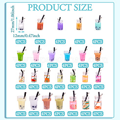 キットを作るDIYボトル型ペンダント  ガラス瓶ペンダント＆プラスチックカップペンダントを含む  内側の樹脂と  模造泡茶  プラスチックおよび鉄のパーツ  プラチナ  27x12x10mm  穴：1.8mm  100個/箱&nbsp;DIY-TA0008-84