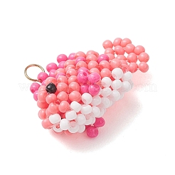 Подвески в виде рыбок из стеклянных бусин&nbsp;PALLOY-MZ01234