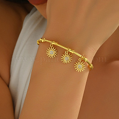 Винтажные латунные браслеты с подвесками из прозрачных кубических цирконий с микропаве FZ9107