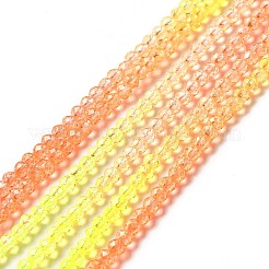 Hebras de perlas de vidrio de color degradado transparente&nbsp;X1-GLAA-H021-01B-09