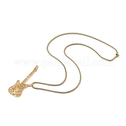 201 полая цепочка-подвеска в виде гитары из нержавеющей стали&nbsp;LS-NJEW-M086-03G