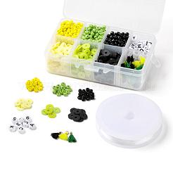 3 цвет 1155шт diy гана ямайская тема стрейч браслеты наборы для изготовления&nbsp;DIY-LS0001-22C