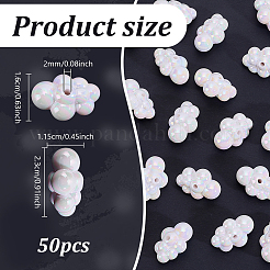 50 шт. УФ-покрытие переливающиеся акриловые бусины&nbsp;OACR-GO0001-02