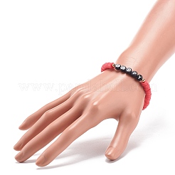 5шт 5 цвета ручной полимерной глины диска серфер стрейч браслеты набор&nbsp;BJEW-JB08800