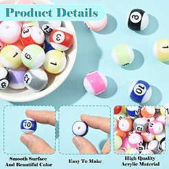 30 шт. Непрозрачные акриловые бусины&nbsp;OACR-YW0003-63