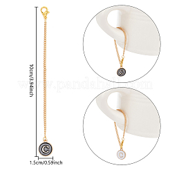 Плоские круглые подвески из эмалевого сплава с буквами AJEW-AB00184-03