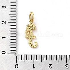Pendentifs avec zircon cubiques à micro-pavés en laiton&nbsp;KK-M273-01G-F