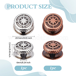 2 pz 2 perline europee in ottone colorate&nbsp;OPDL-ME0004-14