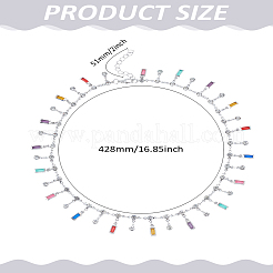 1 шт. сплав цветных страз и кубического циркония прямоугольные ожерелья с кисточками для женщин&nbsp;NJEW-LP0002-99P