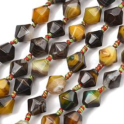 Нити из натурального полосатого агата&nbsp;G-A306-C02-01