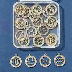 24 шт. 12 стиля подвески из цинкового сплава со стразами FIND-FS0004-40