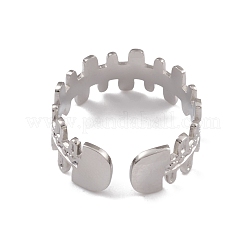 変色しない304ステンレススチール製ハンドレールオープンカフリング女性用  ステンレス鋼色  内径：17.6mm&nbsp;RJEW-G285-30P