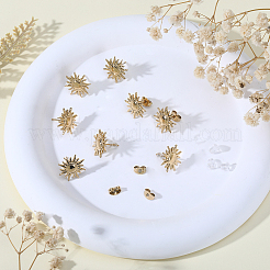 10 шт. фурнитура для сережек-гвоздиков в форме солнца из нержавеющей стали 304 EJEW-BBC0001-12