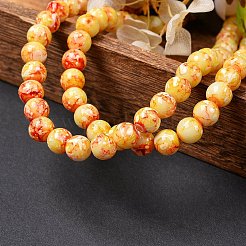 Fili di perline di vetro verniciati a spruzzo opaco&nbsp;GLAA-SZ0001-51F