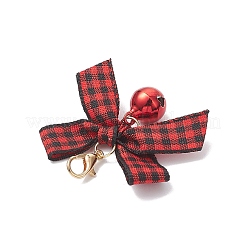 Латунный колокольчик и подвеска-бантик из полиэстера ручной работы&nbsp;HJEW-JM04403-02