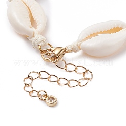 Braccialetto di perline intrecciato con conchiglia di ciprea naturale per donna&nbsp;BJEW-JB08036