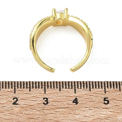 Messing Micro Pave Zirkonia Manschette offene Ringe&nbsp;RJEW-C163-06G