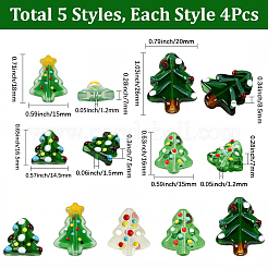 20 шт. 5 вида стеклянных эмалевых бусин&nbsp;LAMP-SC0001-68