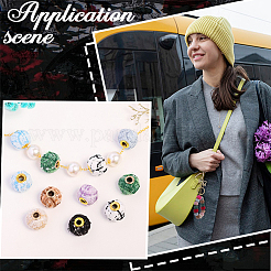 120 шт. Европейские бусины из ткани 12 цветов&nbsp;FIND-PA0001-26