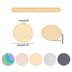 30 шт. 5 цвета вакуумное покрытие PVD текстурированные подвески из нержавеющей стали 304&nbsp;STAS-UN0022-31