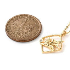 Латунные прозрачные кубические циркониевые подвески ожерелья для женщин&nbsp;LS-NJEW-B121-01G-03