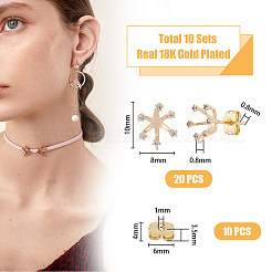 10 шт. фурнитура для сережек-гвоздиков в виде цветка из латуни&nbsp;KK-FH0006-77