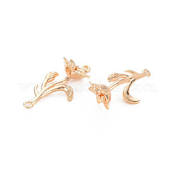 Breloques connecteur fleur de naissance en laiton&nbsp;KK-S364-236