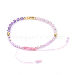 Регулируемые нейлоновые нити плетеные браслеты из бисера BJEW-JB05161-01