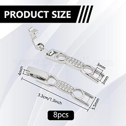 8 pz fermaglio per cinturino per orologio in ottone con fiocco e zirconi cubici trasparenti&nbsp;ZIRC-PH0001-55P