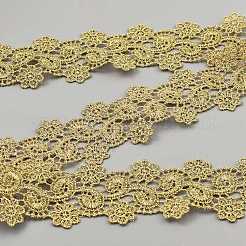 20ヤードのポリエステルレーストリム  ガーメントアクセサリー  花  ダークカーキ  1-1/2インチ（38mm）&nbsp;OCOR-WH0082-184