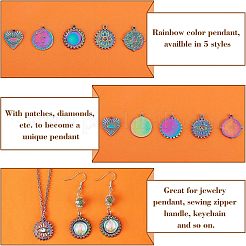 10 шт. 5 стиля подвеска из нержавеющей стали 304 со стразами-кабошонами STAS-UN0031-94