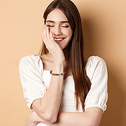3 bracelet extensible en perles de plastique et pierres précieuses mélangées naturelles et synthétiques&nbsp;BJEW-AN0001-28