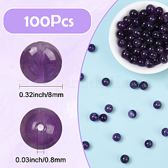 100 шт. Натуральные аметистовые бусины&nbsp;G-SP0001-22C