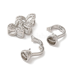 Застежки-бабочки из латуни с микропаве из прозрачного кубического циркония KK-A227-28P