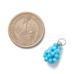 Подвески из окрашенного натурального магнезита с ограненными круглыми бусинами&nbsp;PALLOY-MZ00986