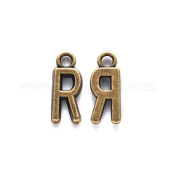 合金のチベット風チャーム  カドミウムフリー＆ニッケルフリー＆鉛フリー  文字r  R：16x6.5x2mm  穴：2mm&nbsp;X-TIBE-S108-108R-AB-NR