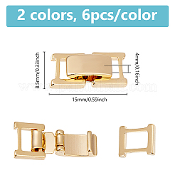 12 Stück Uhrenarmbandverschlüsse aus Messing in 2 Farben&nbsp;KK-DC0004-53
