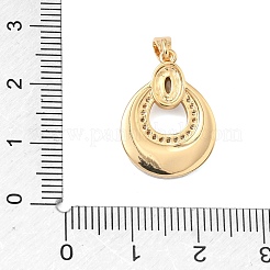 Pendenti in zirconi cubici trasparenti in micro pavè di ottone&nbsp;KK-G556-01G-01