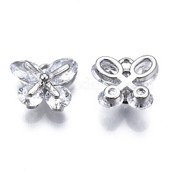 Подвески из прозрачного кубического циркония с инкрустацией из латуни&nbsp;ZIRC-S069-019P