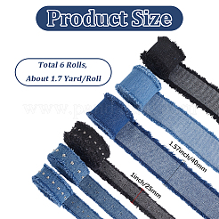 6 Stück 6-farbiges Jeansstoffband&nbsp;DIY-CY0003-63