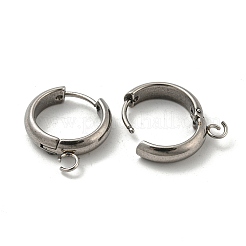 Фурнитура для сережек-колец Huggie Hoop из нержавеющей стали 201 STAS-P283-01W-P