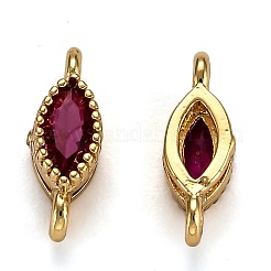 Настоящие 18k позолоченные латунные соединители с микропаве с кубическим цирконием ZIRC-L100-012G