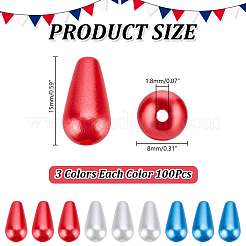 300 шт. 3-х цветные бусины из АБС-пластика CCB-AR0001-12