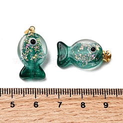 Подвески ручной работы из дихроичной фольги в технике лэмпворк DICH-G001-01G-05